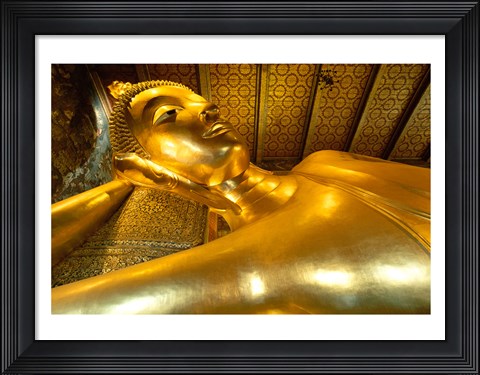 Framed Close-up of the Reclining Buddha, Wat Po, Bangkok, Thailand Print