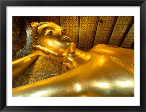 Framed Close-up of the Reclining Buddha, Wat Po, Bangkok, Thailand Print