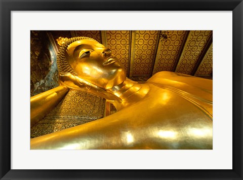 Framed Close-up of the Reclining Buddha, Wat Po, Bangkok, Thailand Print