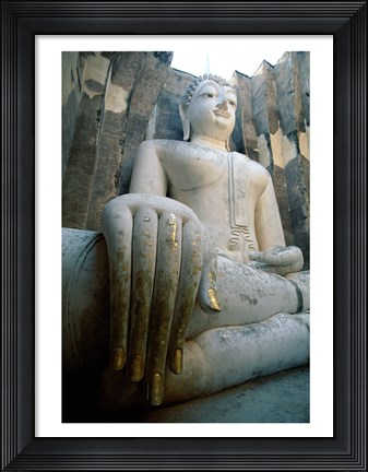 Framed Seated Buddha, Wat Si Chum, Sukhothai, Thailand Print