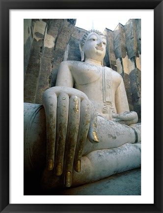 Framed Seated Buddha, Wat Si Chum, Sukhothai, Thailand Print