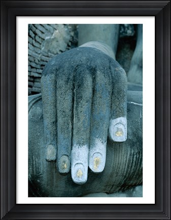 Framed Hands of a giant statue of Buddha, Wat Si Chum, Sukhothai, Thailand Print