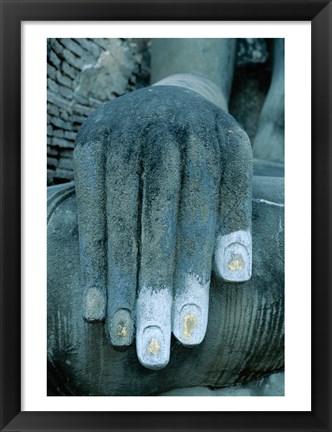 Framed Hands of a giant statue of Buddha, Wat Si Chum, Sukhothai, Thailand Print