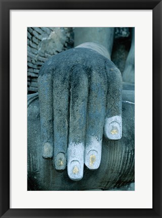 Framed Hands of a giant statue of Buddha, Wat Si Chum, Sukhothai, Thailand Print