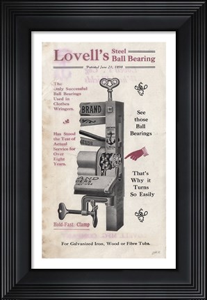 Framed Lovell&#39;s Clothes Wringer Print