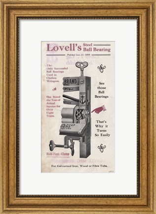 Framed Lovell&#39;s Clothes Wringer Print