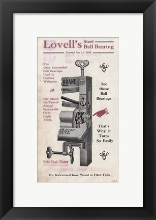 Framed Lovell&#39;s Clothes Wringer Print