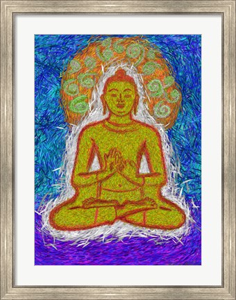 Framed Zen Gogh Buddha Print