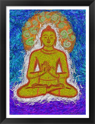 Framed Zen Gogh Buddha Print