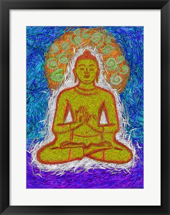 Framed Zen Gogh Buddha Print