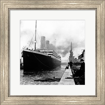 Framed Titanic at the docks of Southampton Print