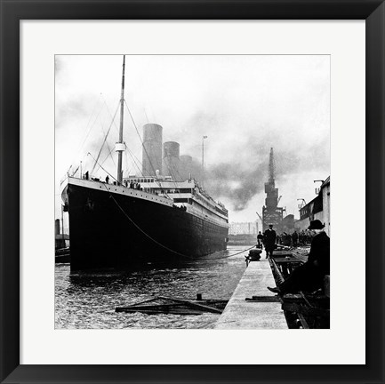 Framed Titanic at the docks of Southampton Print