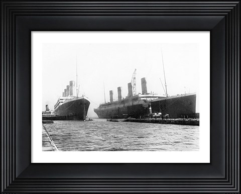 Framed Olympic and Titanic Print