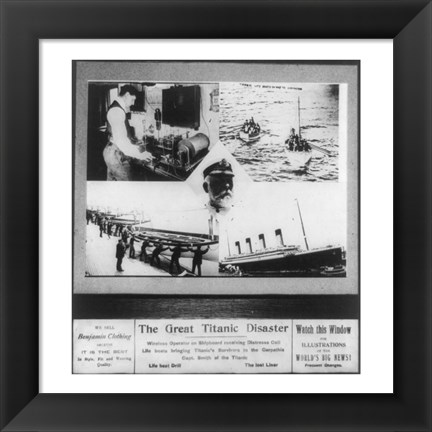 Framed Great Titanic Disaster Print