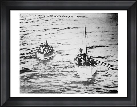 Framed Titanic Life Boats on Way to Carpathia Print