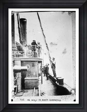 Framed Tug on Way to Meet Carpathia Print