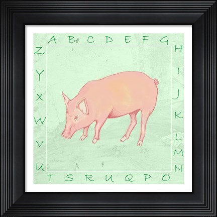 Framed Pig Alphabet Print