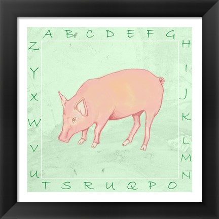 Framed Pig Alphabet Print