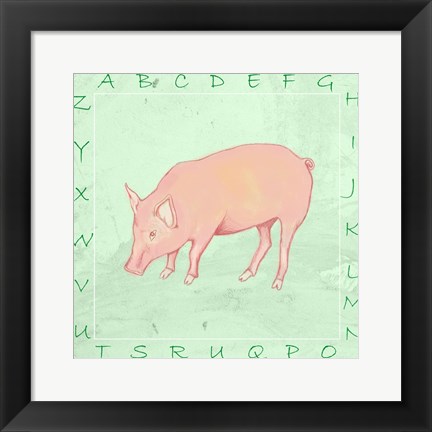 Framed Pig Alphabet Print