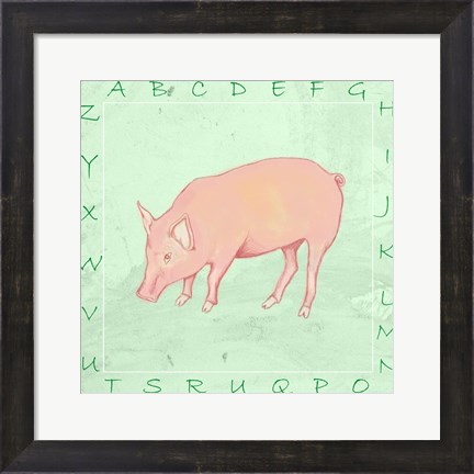 Framed Pig Alphabet Print