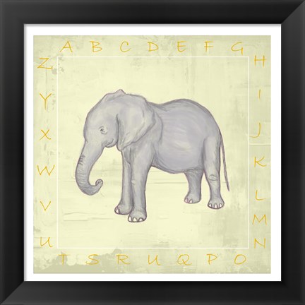 Framed Elephant Alphabet Print