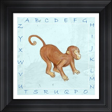 Framed Monkey Alphabet Print