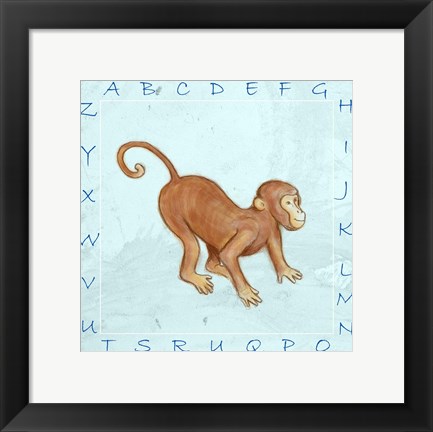 Framed Monkey Alphabet Print