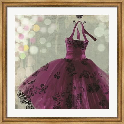 Framed Fuschia Dress I Print