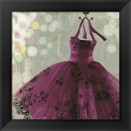 Framed Fuschia Dress I Print