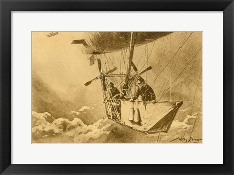 Framed Gondola of the P II Reporting Arrival of a Wright flyer Print