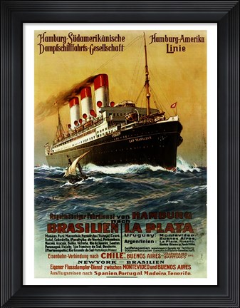 Framed Poster of the Hamburg South American Steamship Company Print