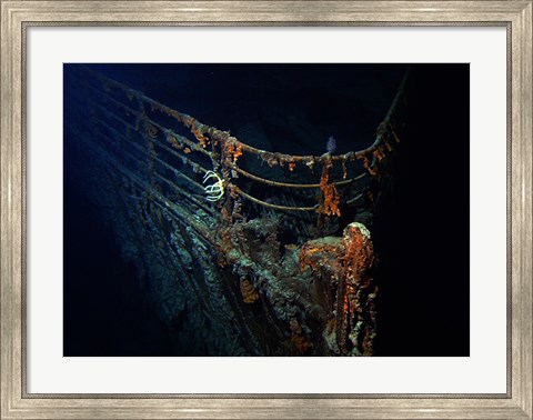 Framed Titanic Wreckage Underwater Print