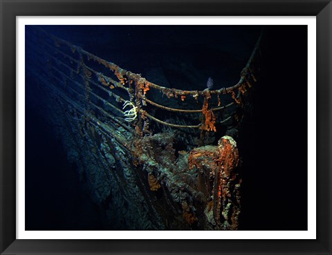 Framed Titanic Wreckage Underwater Print