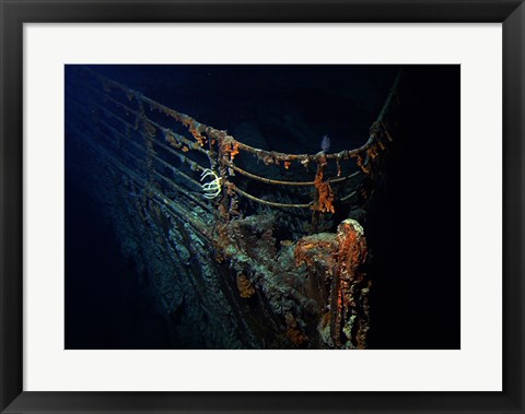 Framed Titanic Wreckage Underwater Print