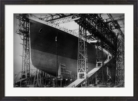Framed Titanic Constructed at the Harland and Wolff Shipyard in Belfast Before Sail Print