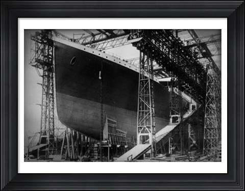 Framed Titanic Constructed at the Harland and Wolff Shipyard in Belfast Before Sail Print