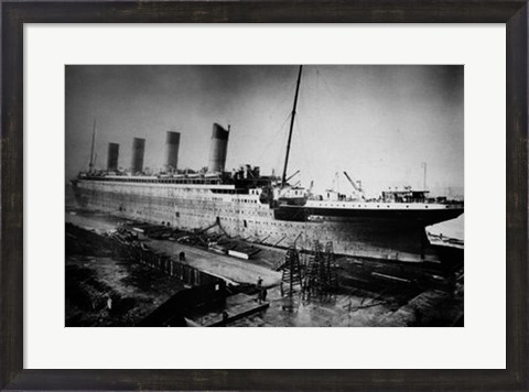 Framed Docked Titanic Print