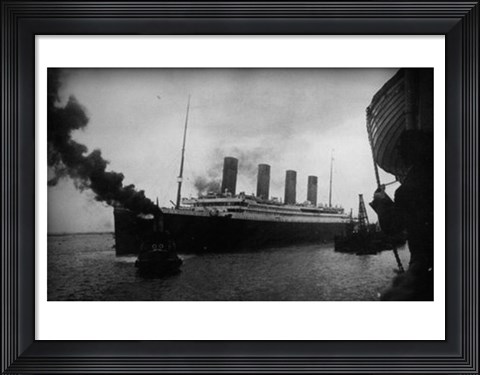 Framed Titanic Leaving Harbor Print