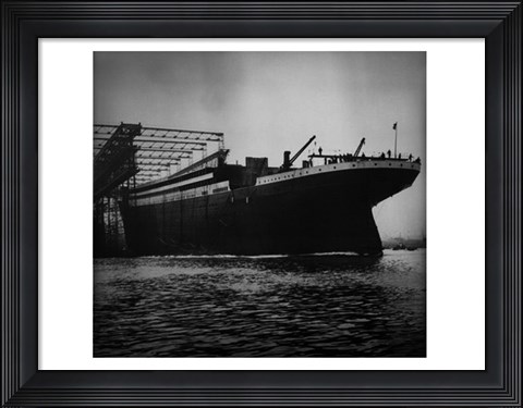 Framed Titanic Constructed at the Harland and Wolff Shipyard in Belfast Print