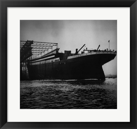 Framed Titanic Constructed at the Harland and Wolff Shipyard in Belfast Print