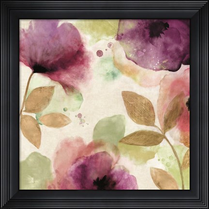 Framed Watercolour Florals II Print