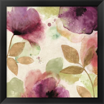 Framed Watercolour Florals II Print