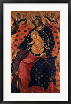 Framed Madonna and Child with two Votaries Print