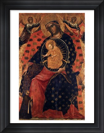 Framed Madonna and Child with two Votaries Print