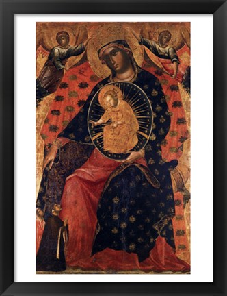 Framed Madonna and Child with two Votaries Print