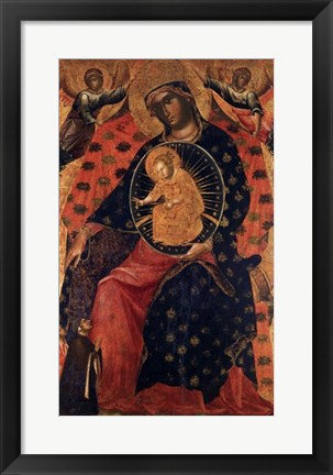 Framed Madonna and Child with two Votaries Print