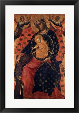 Framed Madonna and Child with two Votaries Print