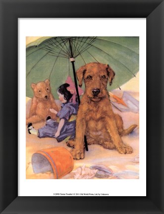 Framed Terrier Trouble I Print
