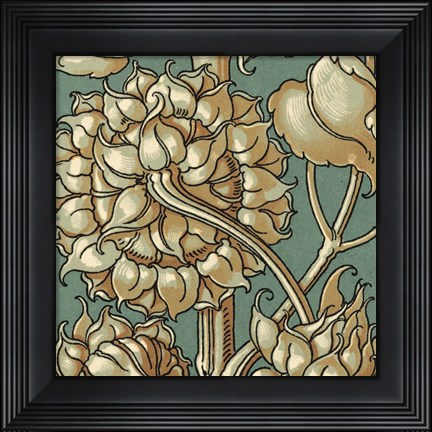 Framed Sunflower Woodblock III Print