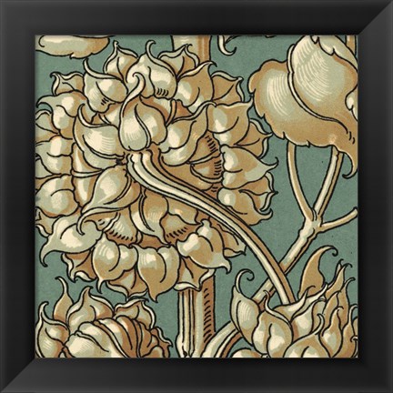 Framed Sunflower Woodblock III Print